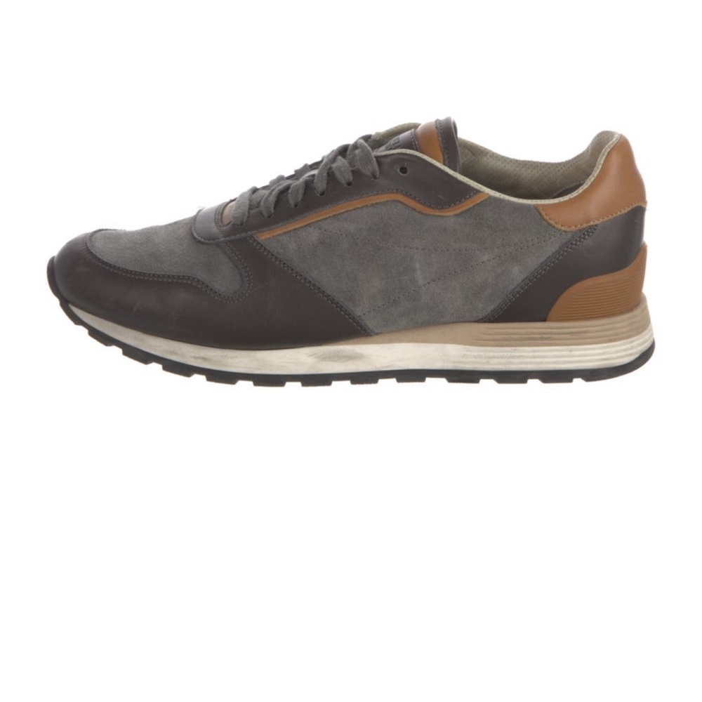 Brunello Cucinelli Men's Gray and Brown Sneakers sz 10.5